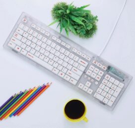 White USB Wired Desktop Keyboard
