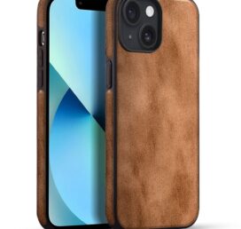 Brown Printed Back Cover Artificial Leather Compatible For Apple iPhone 14 ( Pack of 1 )