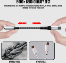 Lapster Type C to 3.5 mm Audio Jack Connector with DAC Headphone Converter Supports Mic & Audio, Metal Body, zebra