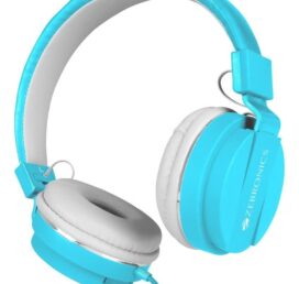Zeb-Storm 3.5 mm Wired Headphone Over Ear 0 Hours Playback Powerfull bass IPX4(Splash & Sweat Proof) Blue